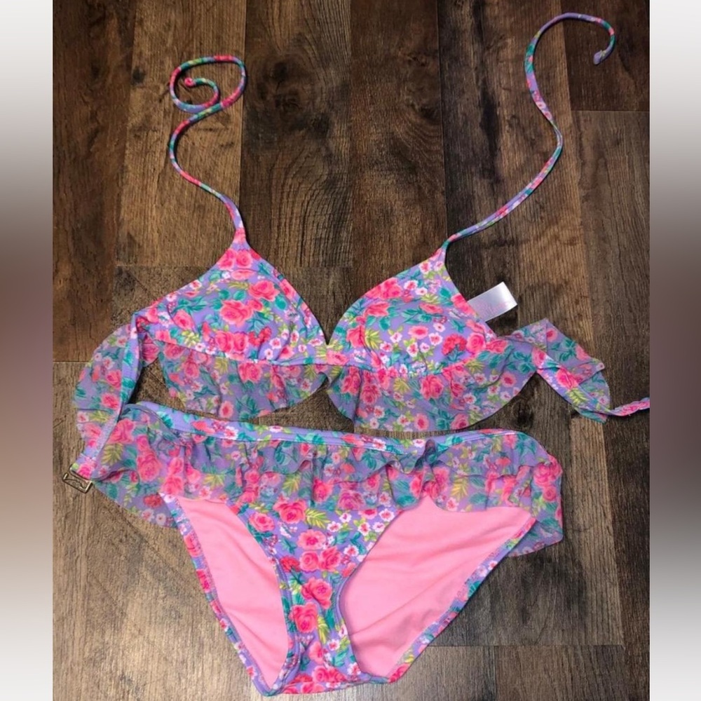Lauren James Hyacinth Floral Ruffle Bikini Set